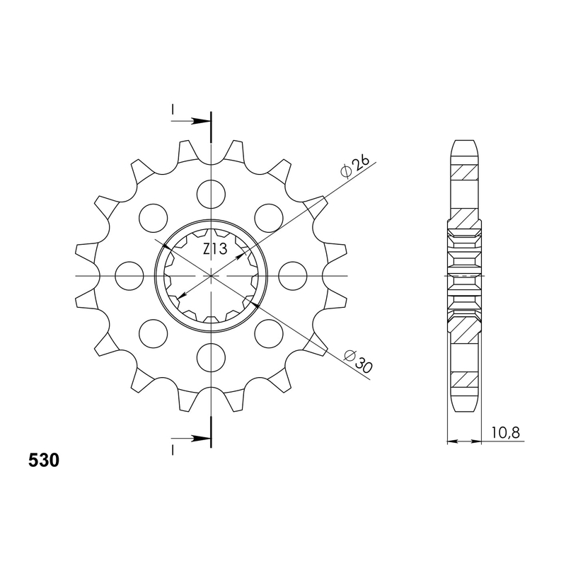 Front sprocket SUPERSPROX 15T, 530