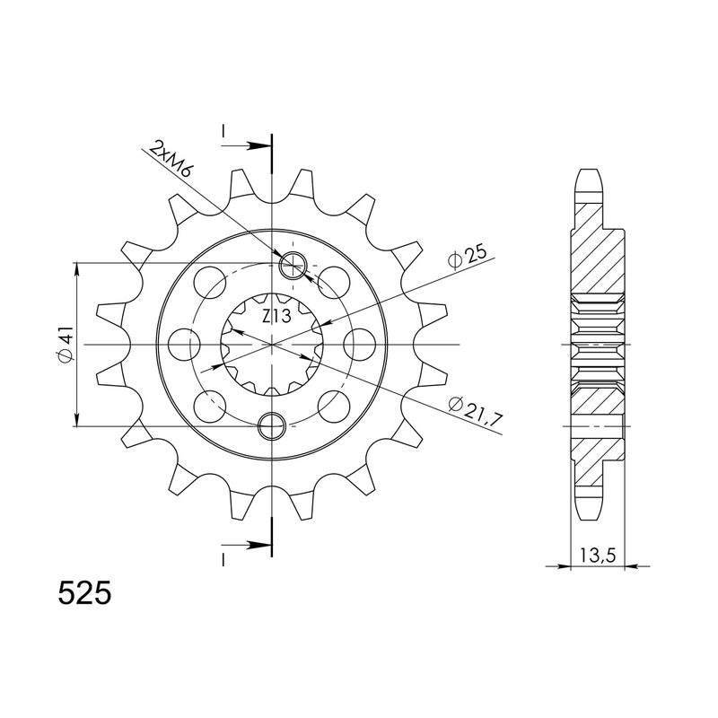 Front sprocket SUPERSPROX 16T, 525