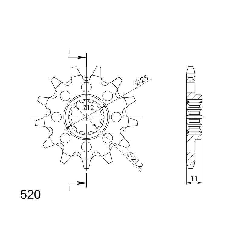 Front sprocket SUPERSPROX 14T, 520