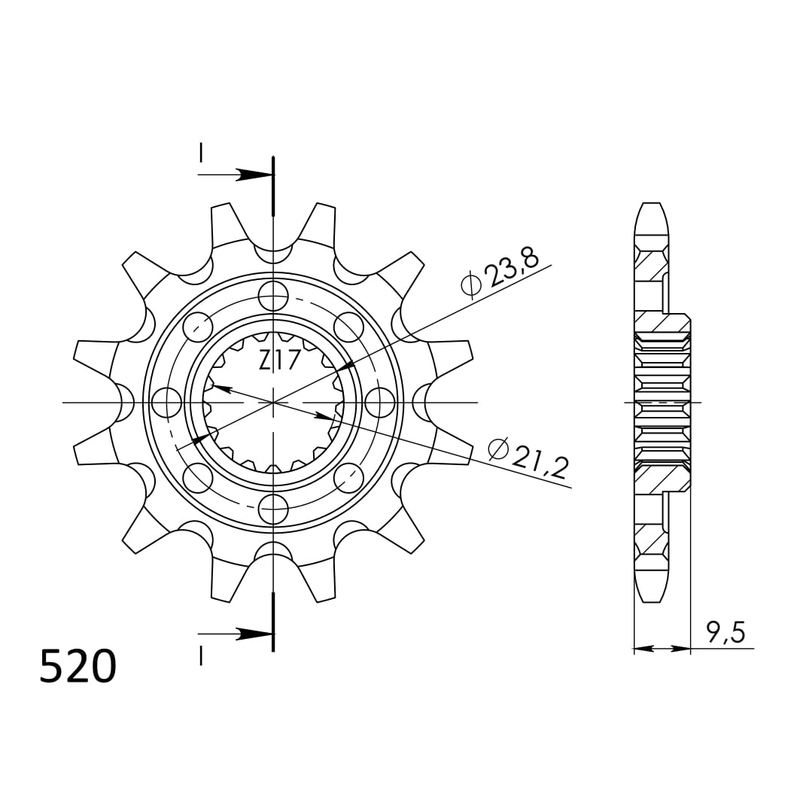 Front sprocket SUPERSPROX 13T, 520