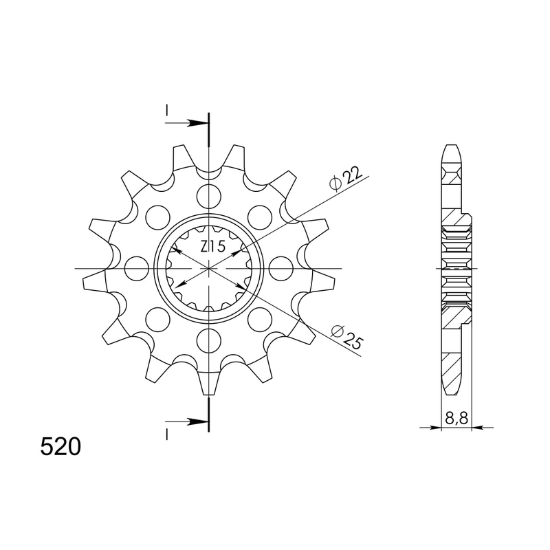 Front sprocket SUPERSPROX 13T, 520