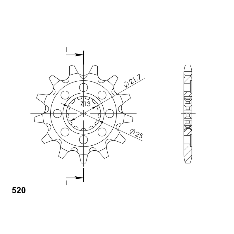 Front sprocket SUPERSPROX 13T, 520