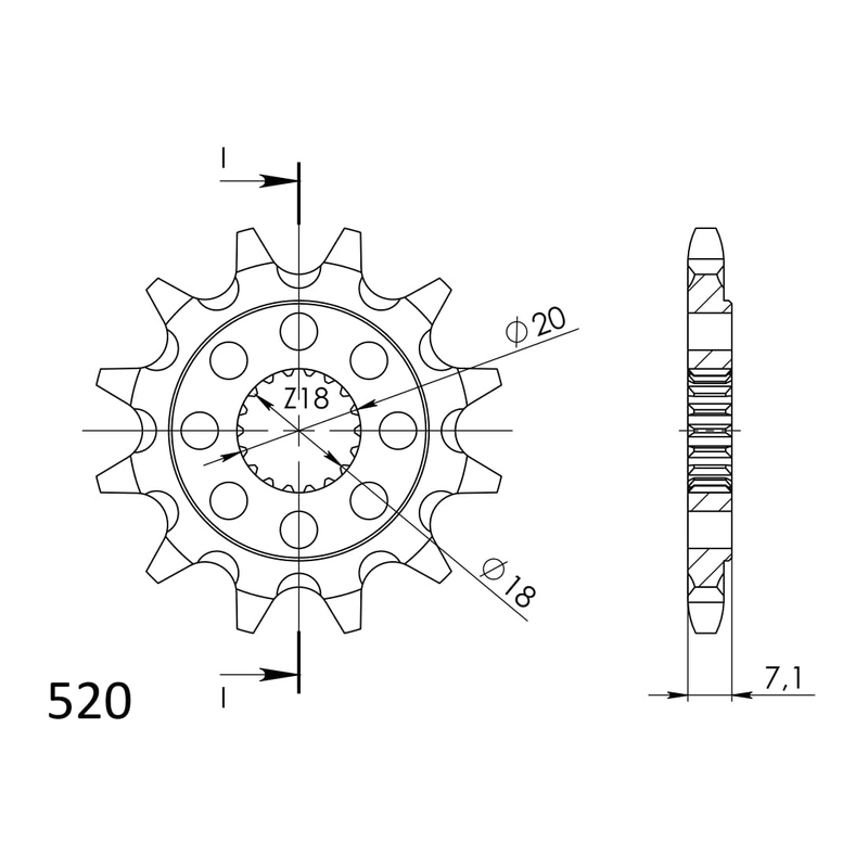 Front sprocket SUPERSPROX 13T, 520