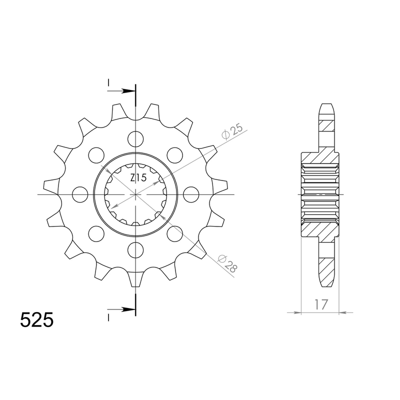 Front sprocket SUPERSPROX 14T, 525