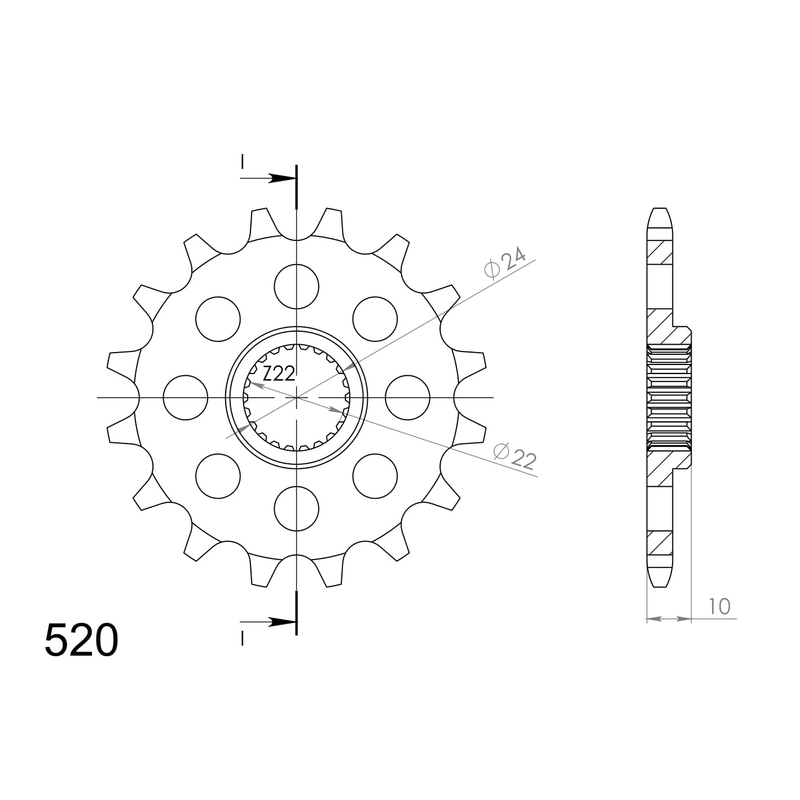 Front sprocket SUPERSPROX 18T, 520