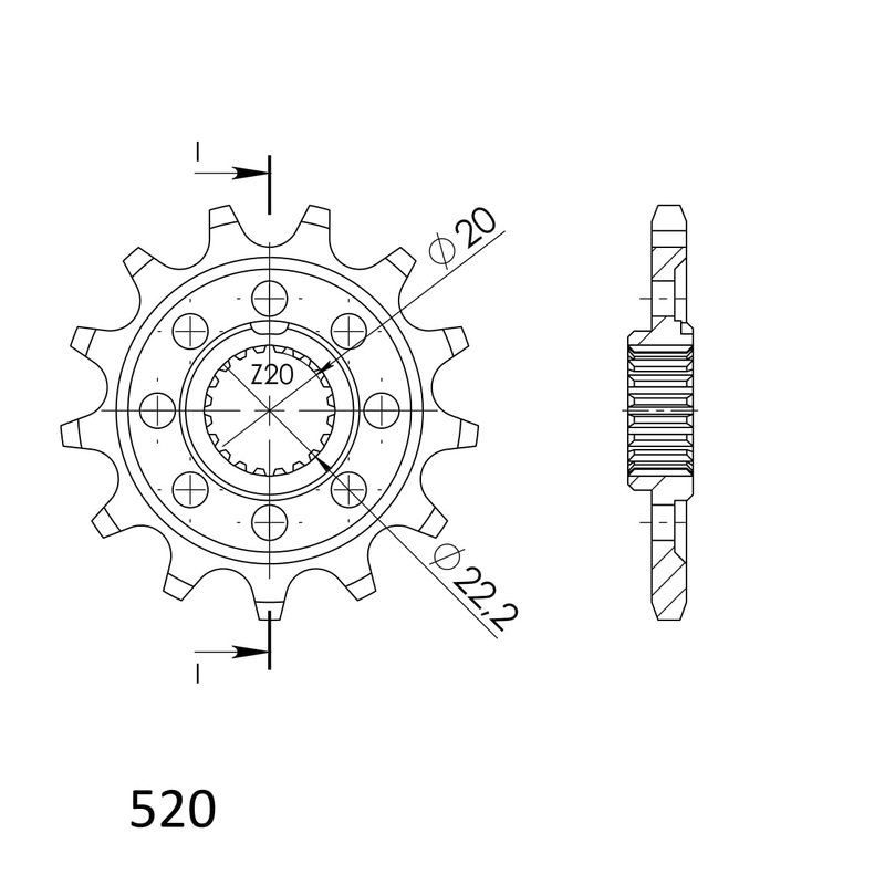 Front sprocket SUPERSPROX 13T, 520