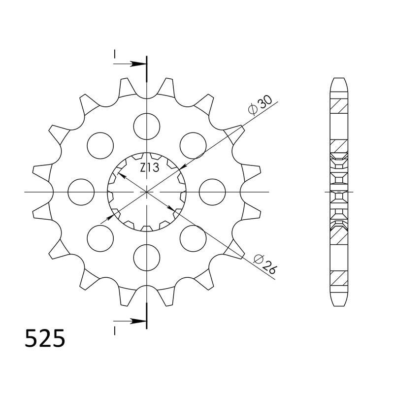 Front sprocket SUPERSPROX 19T, 525