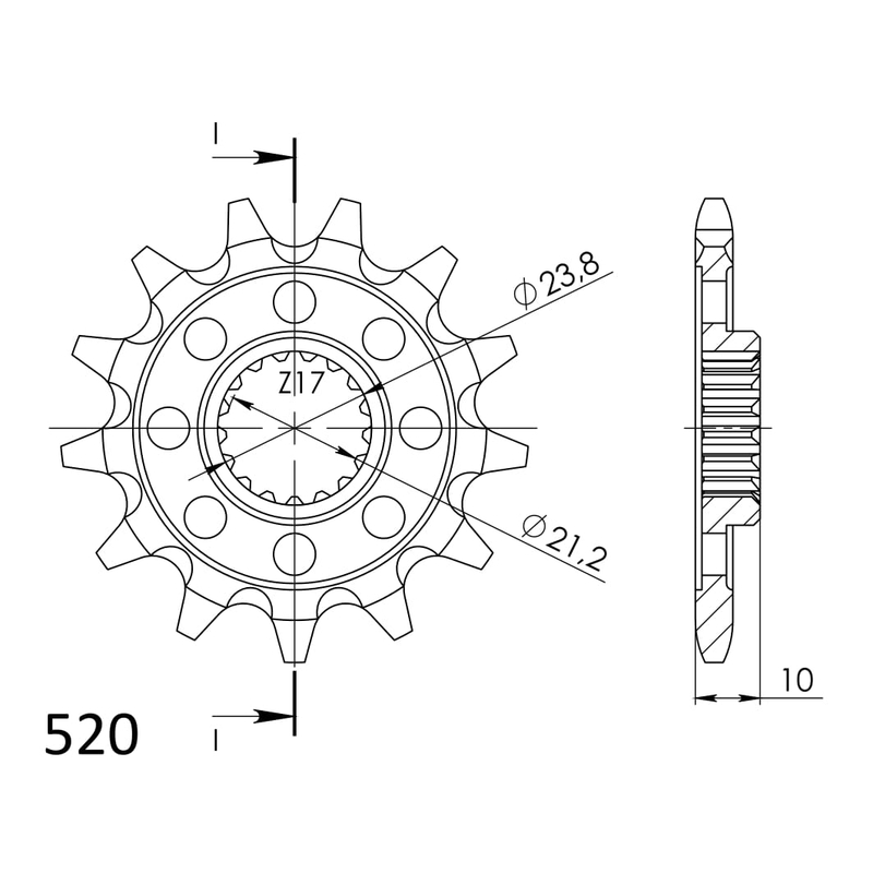Front sprocket SUPERSPROX 14T, 520