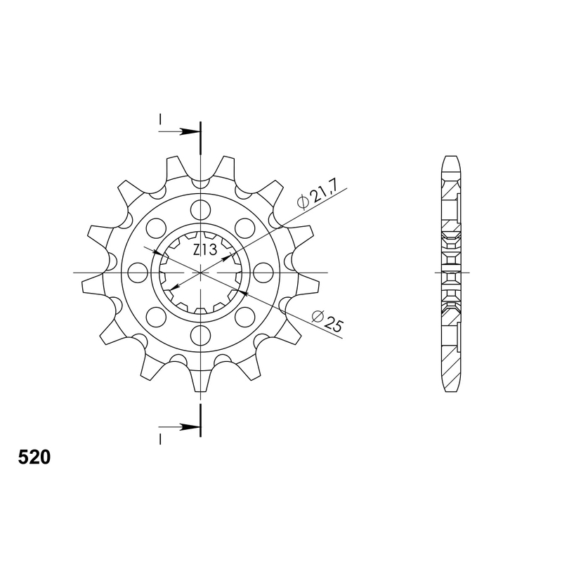 Front sprocket SUPERSPROX 14T, 520