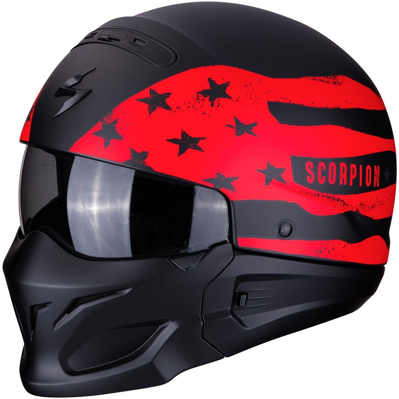 Kask motocyklowy Scorpion EXO-COMBAT Rookie czarno-czerwony wyprzedaż