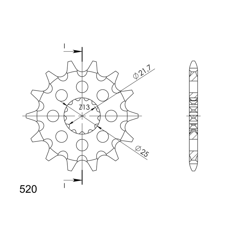 Front sprocket SUPERSPROX 14T, 520