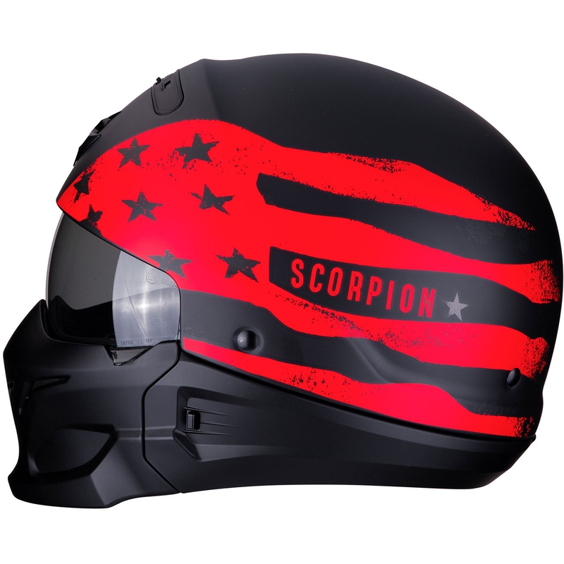 Kask motocyklowy Scorpion EXO-COMBAT Rookie czarno-czerwony wyprzedaż