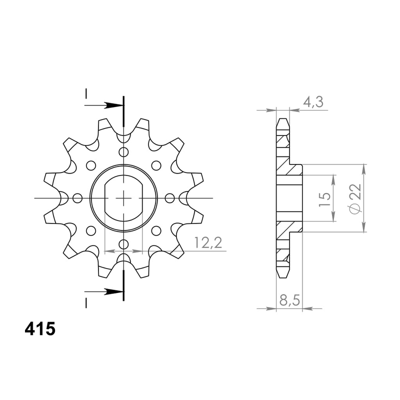 Front sprocket SUPERSPROX 11T, 415