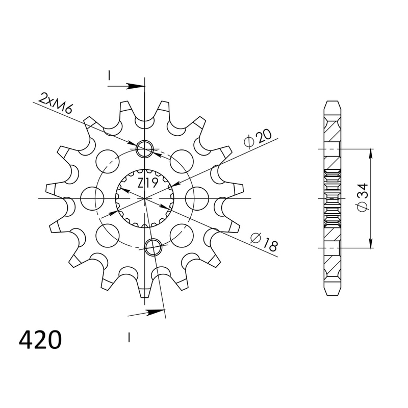 Front sprocket SUPERSPROX 15T, 420