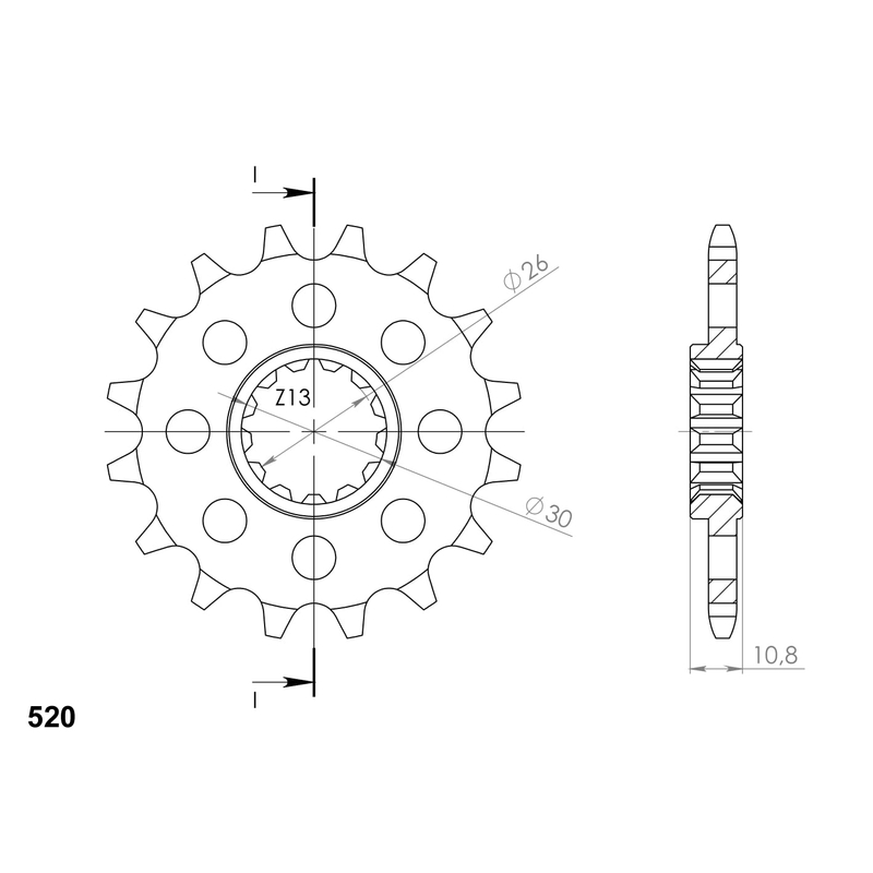 Front sprocket SUPERSPROX 17T, 520