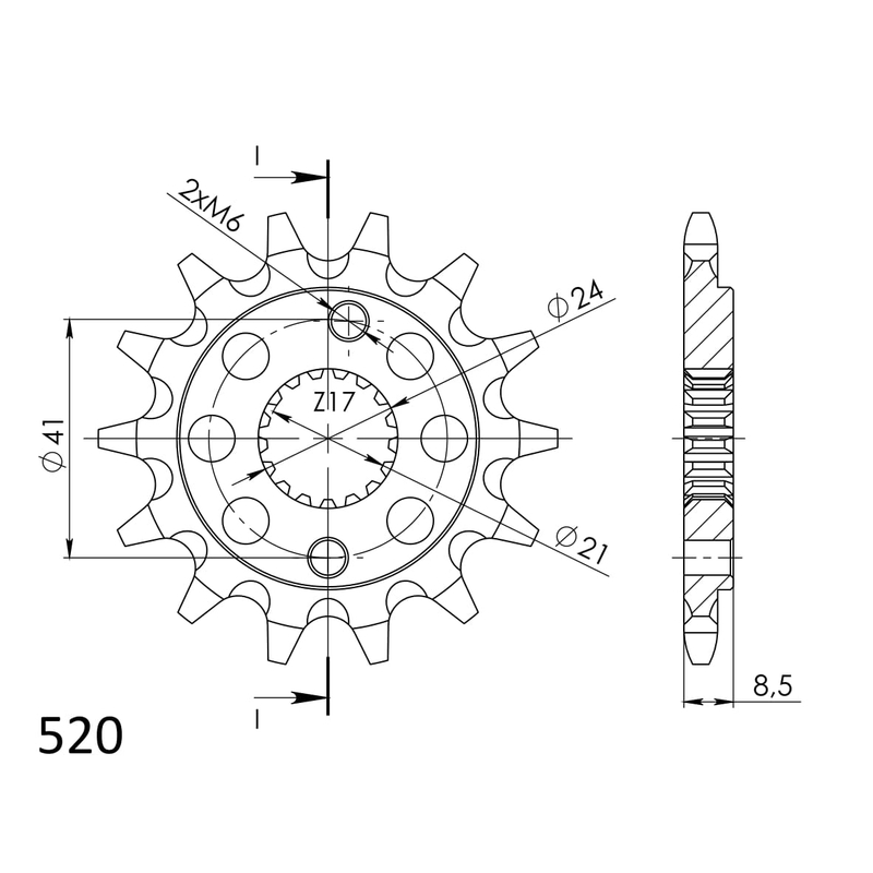 Front sprocket SUPERSPROX 15T, 520