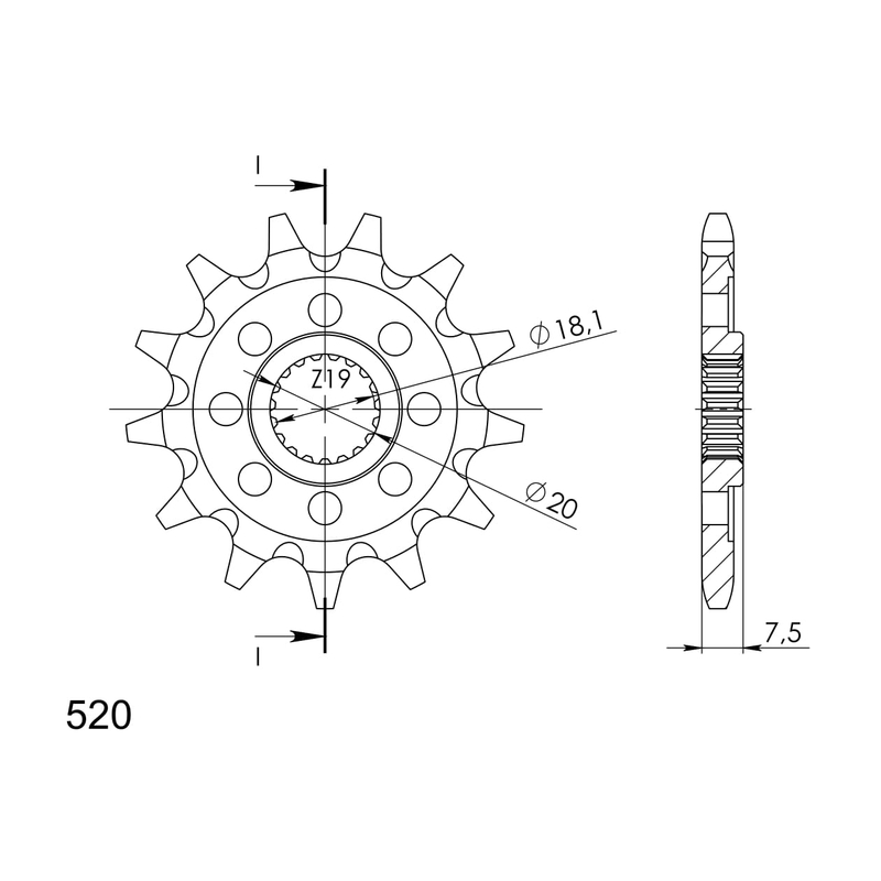 Front sprocket SUPERSPROX 14T, 520 wyprzedaż