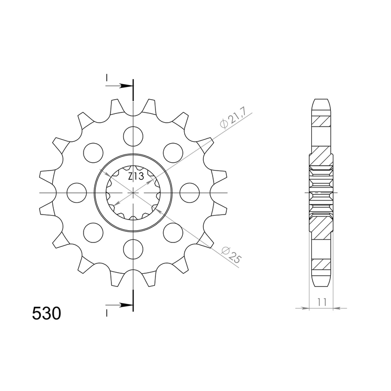Front sprocket SUPERSPROX 16T, 530