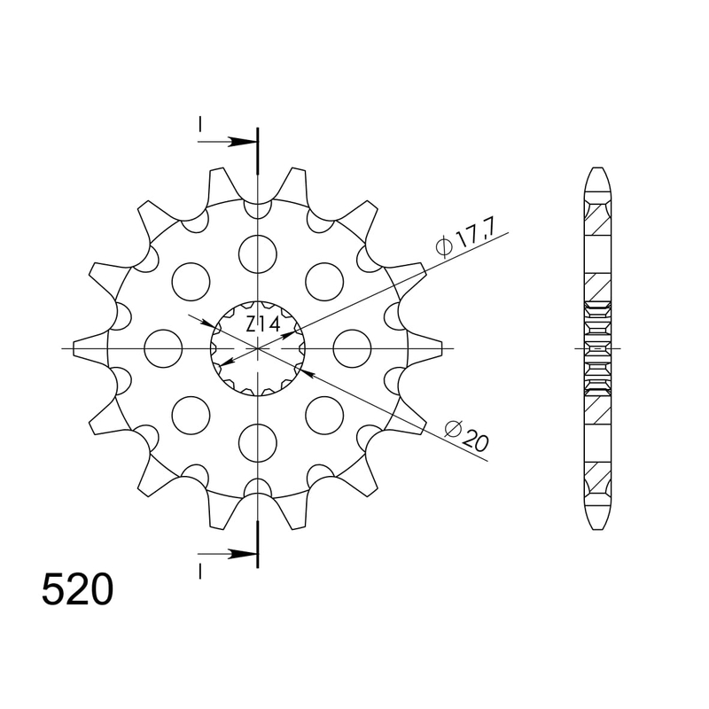 Front sprocket SUPERSPROX 13T, 520