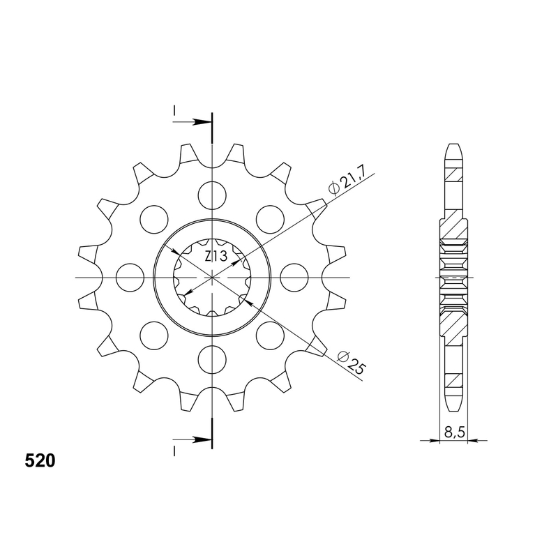 Front sprocket SUPERSPROX 15T, 520
