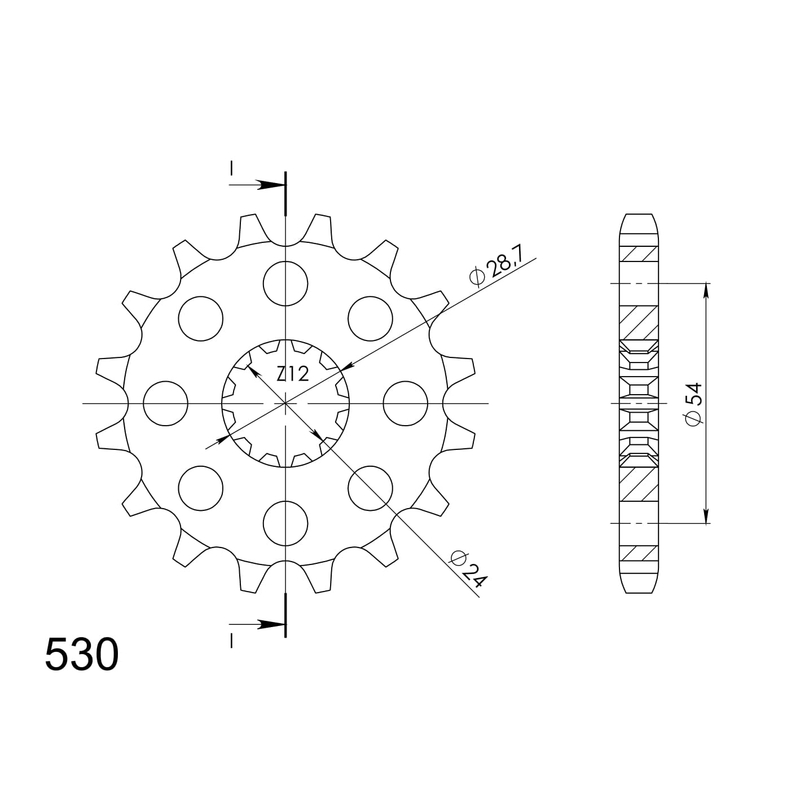 Front sprocket SUPERSPROX 17T, 530