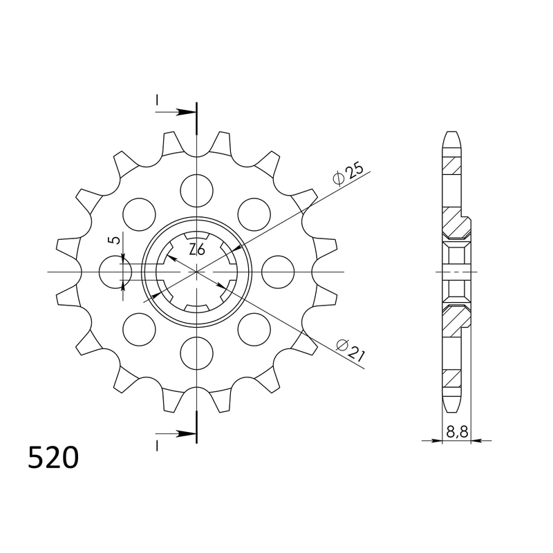 Front sprocket SUPERSPROX 13T, 520