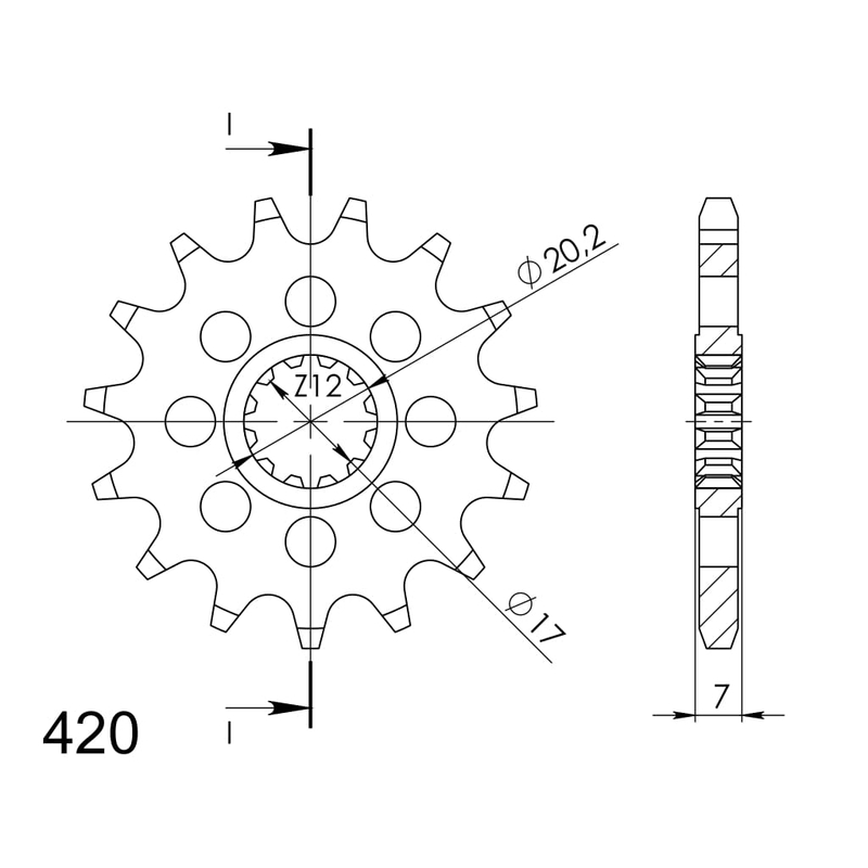 Front sprocket SUPERSPROX 15T, 420