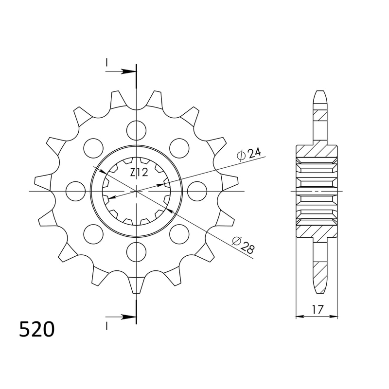 Front sprocket SUPERSPROX 15T, 520
