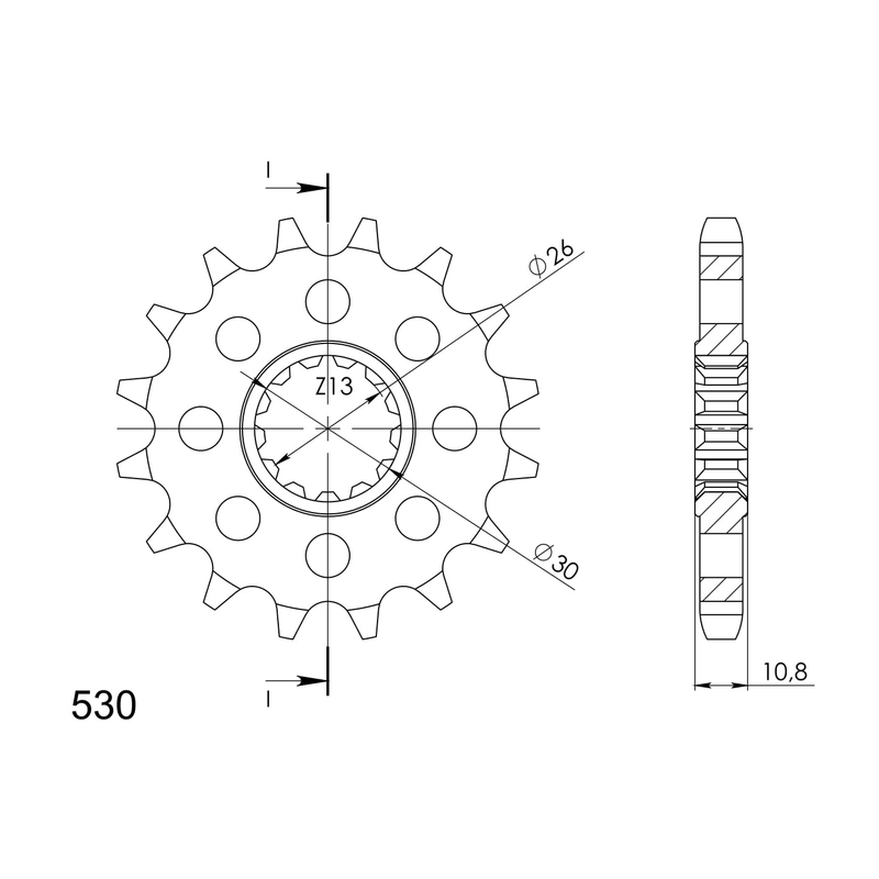 Front sprocket SUPERSPROX 16T, 530