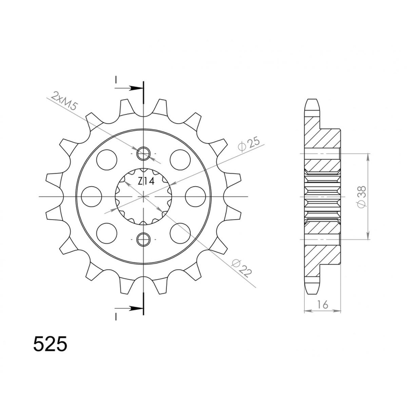 Front sprocket SUPERSPROX 15T, 525