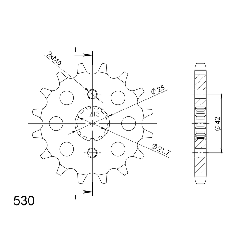 Front sprocket SUPERSPROX 17T, 530
