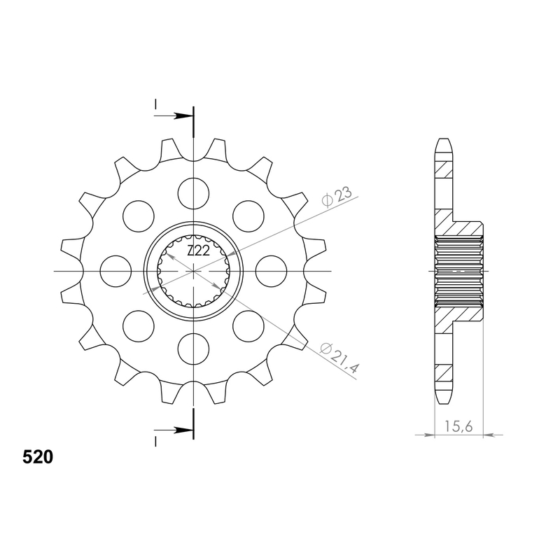 Front sprocket SUPERSPROX 15T, 520