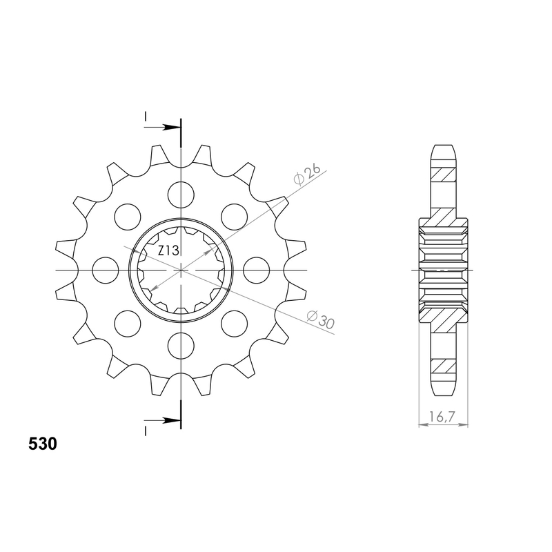Front sprocket SUPERSPROX 15T, 530 wyprzedaż