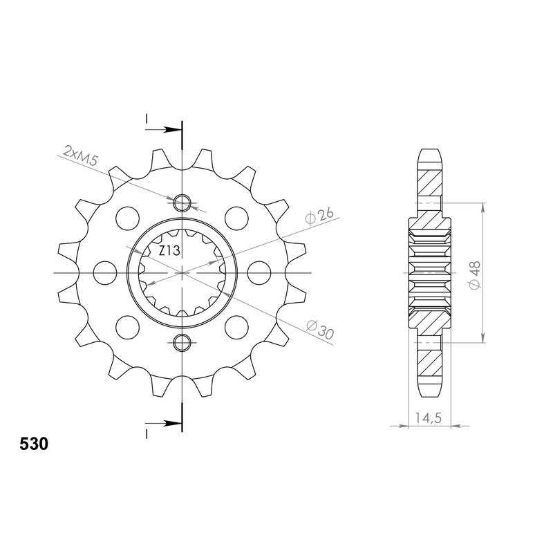 Front sprocket SUPERSPROX 16T, 530