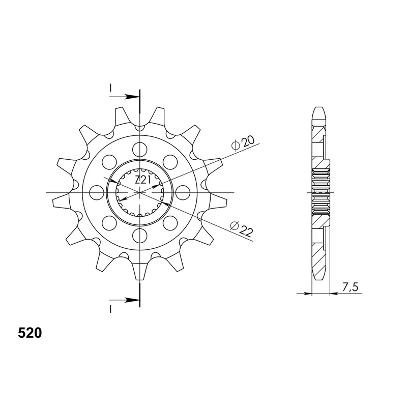 Front sprocket SUPERSPROX 12T, 520