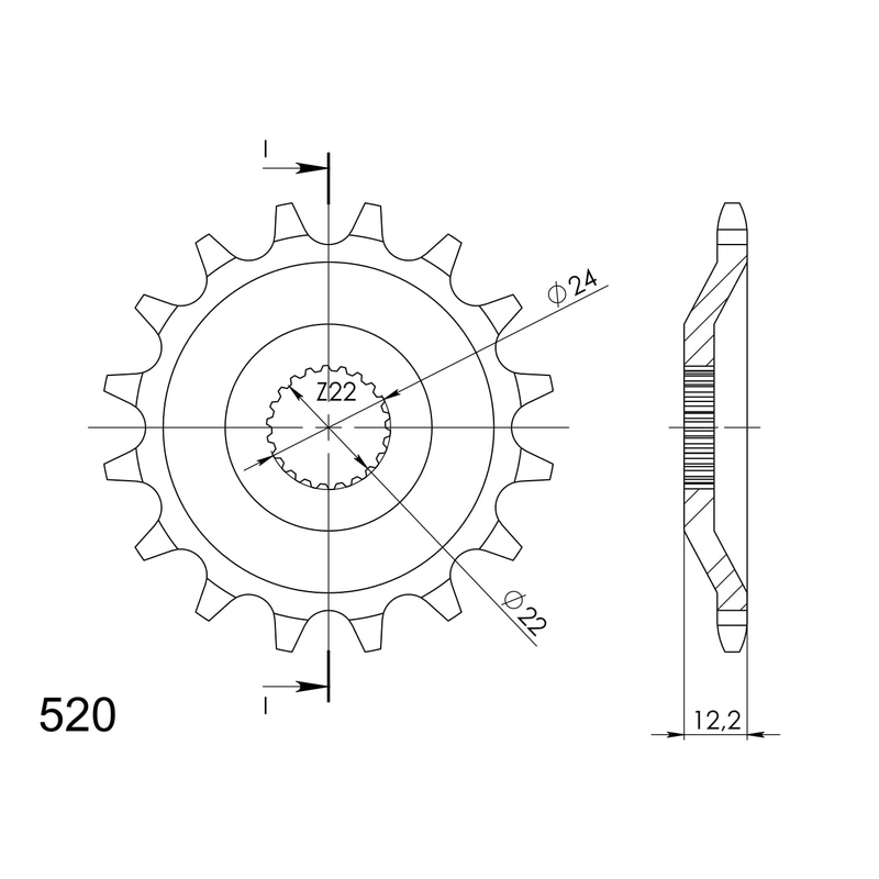 Front sprocket SUPERSPROX 16T, 520
