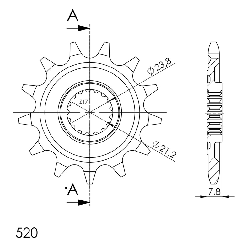 Front sprocket SUPERSPROX 15T, 520
