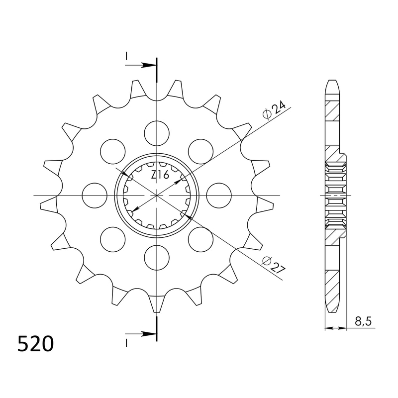 Front sprocket SUPERSPROX 15T, 520