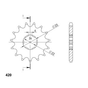 Front sprocket SUPERSPROX CST-251:14 14T, 420