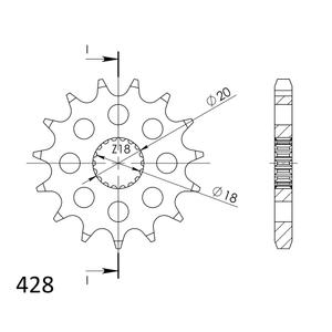 Front sprocket SUPERSPROX CST-426:13 13T, 428