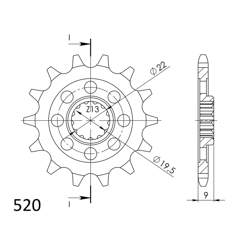 Front sprocket SUPERSPROX 14T, 428