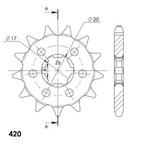 Front sprocket SUPERSPROX CST-429:13 13T, 530