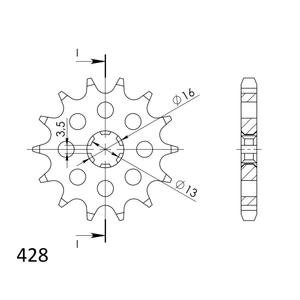 Front sprocket SUPERSPROX CST-542:13 13T, 428