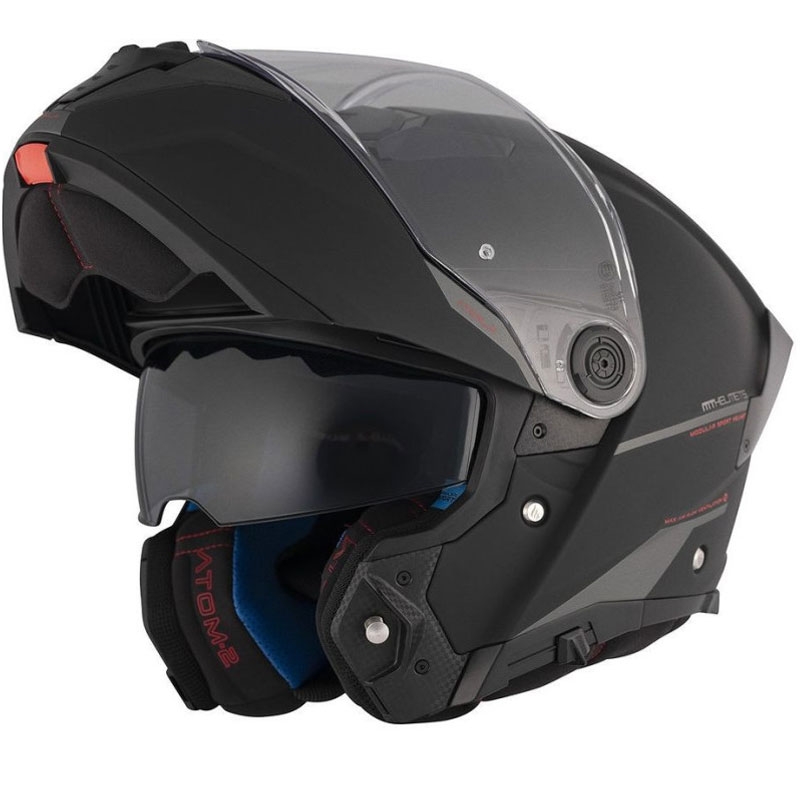 Kask motocyklowy typu flip-up MT ATOM 2 SV SOLID A1 czarny mat