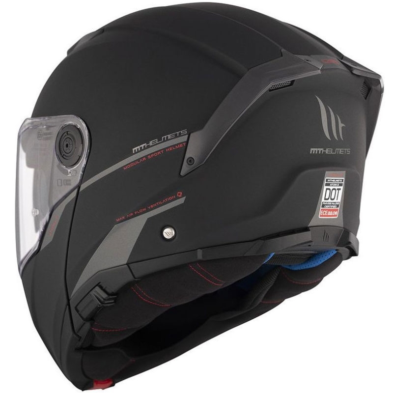 Kask motocyklowy typu flip-up MT ATOM 2 SV SOLID A1 czarny mat