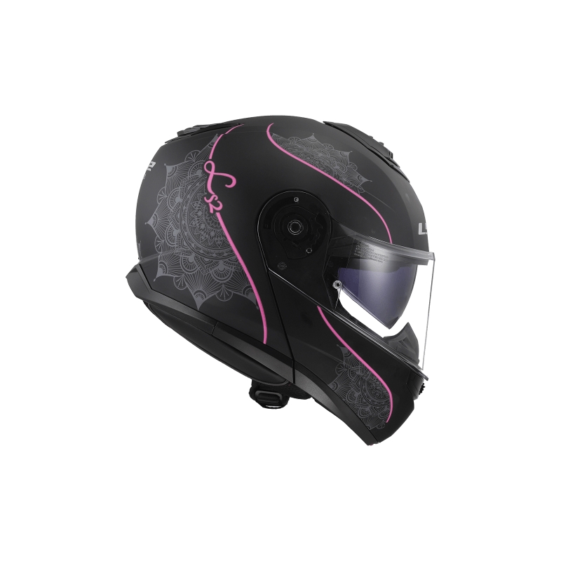 Kask składany LS2 FF908 Strobe II Lux czarno-różowy