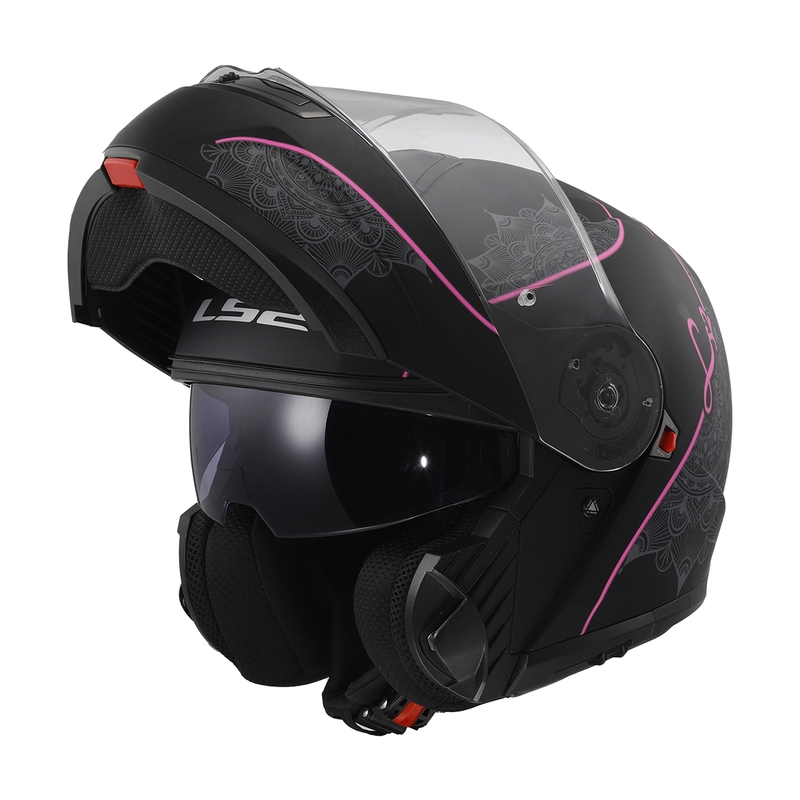 Kask składany LS2 FF908 Strobe II Lux czarno-różowy