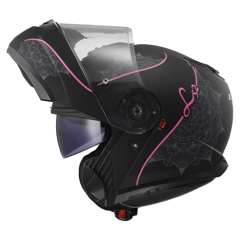 Kask składany LS2 FF908 Strobe II Lux czarno-różowy