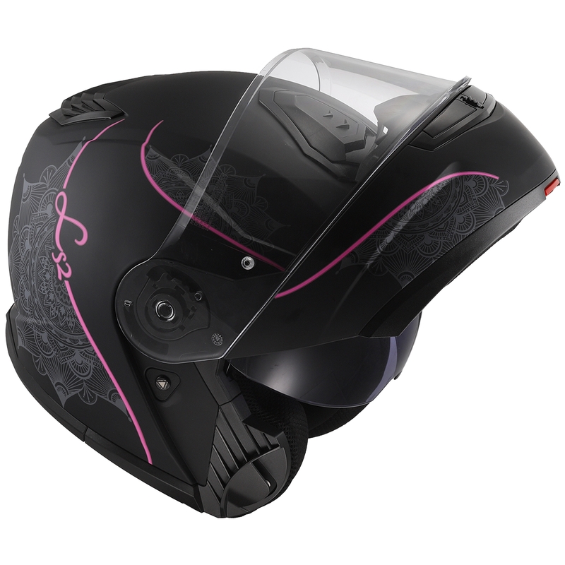Kask składany LS2 FF908 Strobe II Lux czarno-różowy