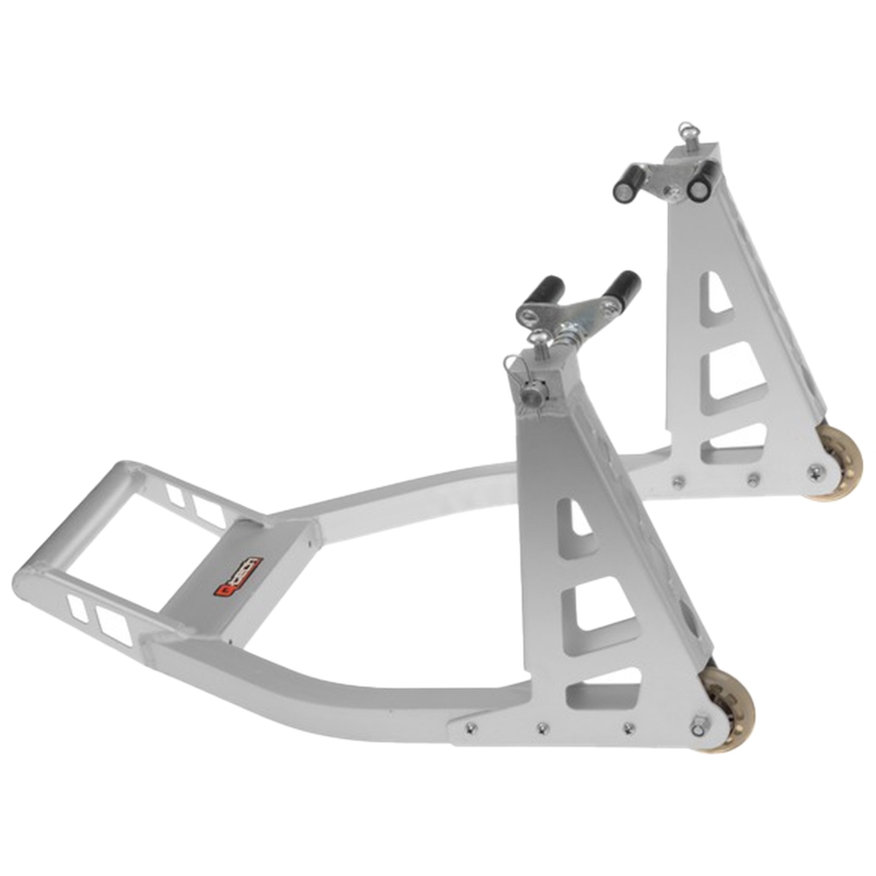 Stojak motocyklowy Q-TECH przód aluminiowy srebrny